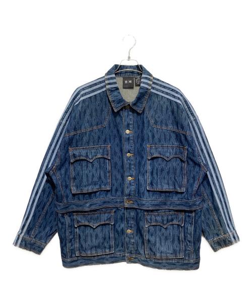 adidas（アディダス）adidas (アディダス) Ivy Park (アイヴィーパーク) モノグラムデニムトラックジャケット ブルー サイズ:Oの古着・服飾アイテム
