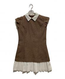 THE TOE（ザ・トゥー）の古着「レオポルドツイードドレス/Leopold Tweed Dress」｜ブラウン