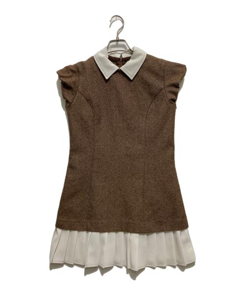THE TOE（ザ・トゥー）THE TOE (ザ・トゥー) レオポルドツイードドレス/Leopold Tweed Dress ブラウン サイズ:Sの古着・服飾アイテム
