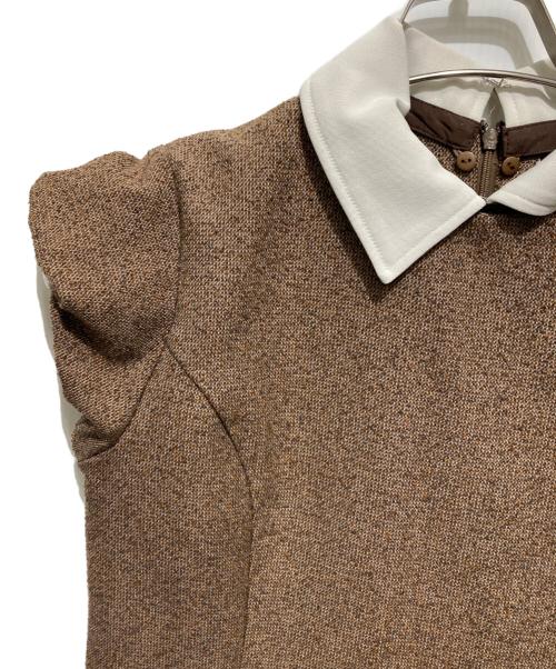 THE TOE（ザ・トゥー）THE TOE (ザ・トゥー) レオポルドツイードドレス/Leopold Tweed Dress ブラウン サイズ:Sの古着・服飾アイテム
