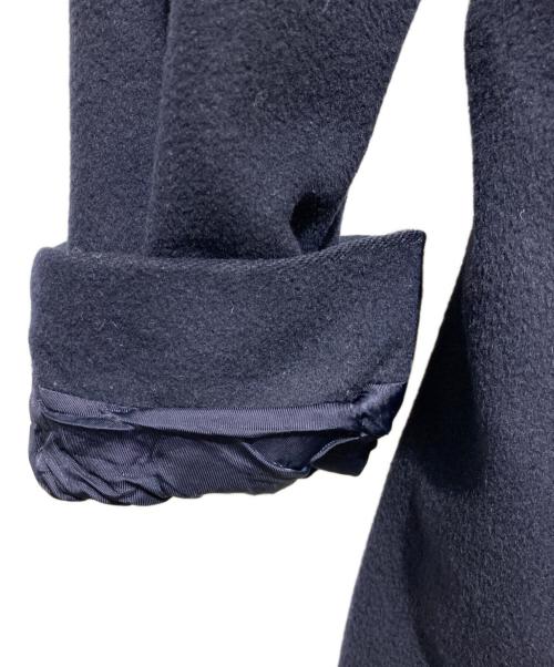 Max Mara Studio（マックスマーラ ストゥディオ）MAX MARA STUDIO (マックスマーラ ストゥディオ) ベルト付ヴァージンウールコート ネイビー サイズ:36の古着・服飾アイテム
