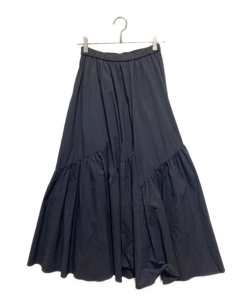 allureville（アルアバイル）allureville (アルアバイル) バイヤス切替ギャザースカート ブラック サイズ:2の古着・服飾アイテム