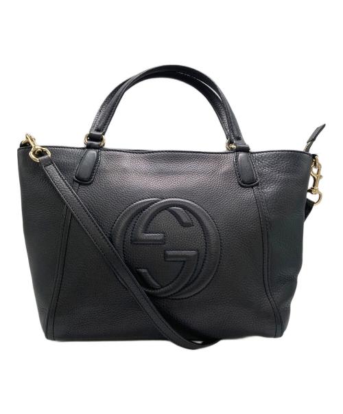 GUCCI（グッチ）GUCCI (グッチ) ソーホー2WAYハンドバッグ ブラックの古着・服飾アイテム
