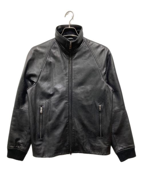 theory（セオリー）theory (セオリー) Stand Collar Jacket in Polished Nappa ブラック サイズ:Ｓの古着・服飾アイテム