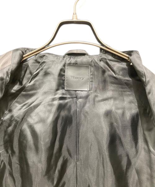 theory（セオリー）theory (セオリー) Stand Collar Jacket in Polished Nappa ブラック サイズ:Ｓの古着・服飾アイテム