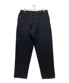 Porter Classic（ポータークラシック）の古着「ドットストライプ柄 コットンパンツ」｜ブラック