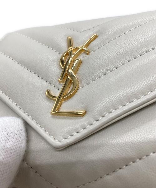 Saint Laurent Paris（サンローランパリ）Saint Laurent Paris (サンローランパリ) モノグラム マルチフォールドウォレット / カサンドラ ホワイト サイズ:OneSizeの古着・服飾アイテム