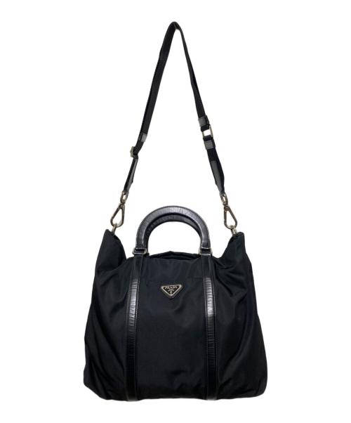 PRADA（プラダ）PRADA (プラダ) ナイロン 2WAY ショルダーバッグ ブラックの古着・服飾アイテム