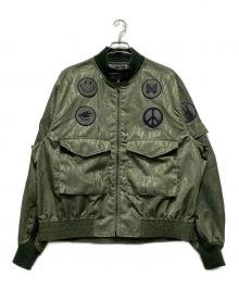 Needles（ニードルズ）の古着「G-8 Jacket - Python Jacquard Sat / G－8ジャケットパイソンジャガードサテン」｜グリーン
