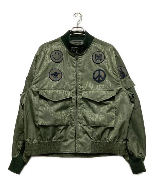 Needles（ニードルズ）Needles (ニードルズ) G-8 Jacket - Python Jacquard Sat / G－8ジャケットパイソンジャガードサテン グリーン サイズ:Lの古着・服飾アイテム
