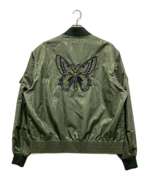 Needles（ニードルズ）Needles (ニードルズ) G-8 Jacket - Python Jacquard Sat / G－8ジャケットパイソンジャガードサテン グリーン サイズ:Lの古着・服飾アイテム