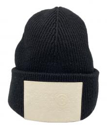 MM6 Maison Margiela（エムエムシックスメゾンマルジェラ）の古着「mm6パッチニットキャップ」｜ブラック