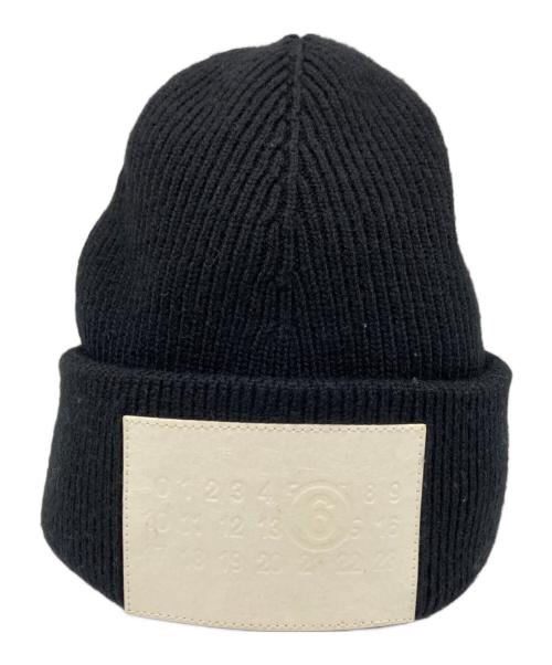 MM6 Maison Margiela（エムエムシックスメゾンマルジェラ）MM6 Maison Margiela (エムエムシックスメゾンマルジェラ) mm6パッチニットキャップ ブラック サイズ:Mの古着・服飾アイテム