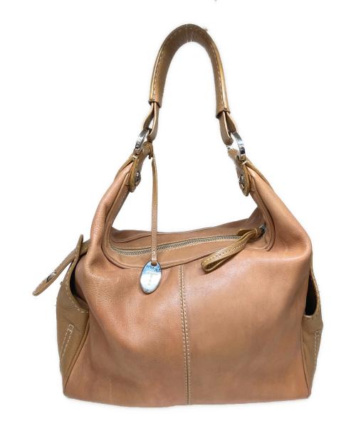 TOD'S（トッズ）TOD'S (トッズ) レザーワンショルダーバッグ キャメルの古着・服飾アイテム