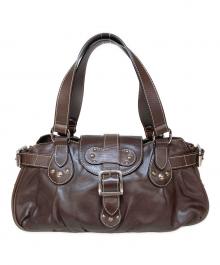 LONGCHAMP（ロンシャン）の古着「レザーハンドバッグ / IDOLE」｜ブラウン