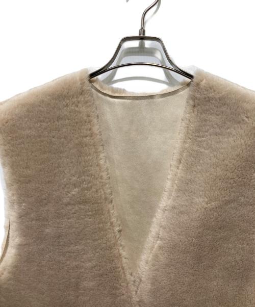 Ameri（アメリ）AMERI (アメリ) FABRIC BLOCKING LONG BOA VEST ブラウン サイズ:Mの古着・服飾アイテム
