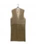 AMERI（アメリ）の古着「FABRIC BLOCKING LONG BOA VEST」｜ブラウン