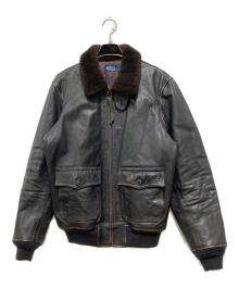 POLO RALPH LAUREN（ポロ・ラルフローレン）の古着「type g-1 レザーフライトジャケット」｜ブラウン