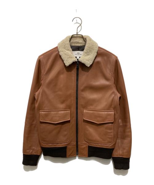 COACH（コーチ）COACH (コーチ) レザーフライトジャケット ブラウン サイズ:Ｓの古着・服飾アイテム