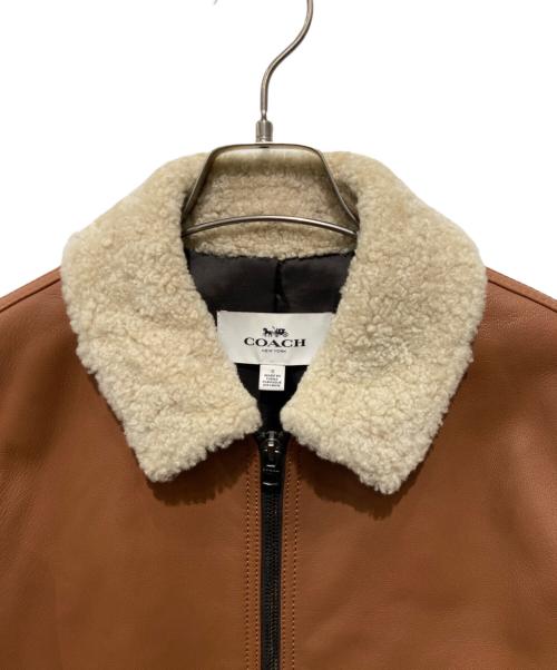 COACH（コーチ）COACH (コーチ) レザーフライトジャケット ブラウン サイズ:Ｓの古着・服飾アイテム