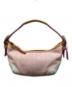 COACHコーチ）の古着「マイクロシグネチャーワンショルダーバッグ/Hobo Signature One Shoulder Bag」｜ピンク