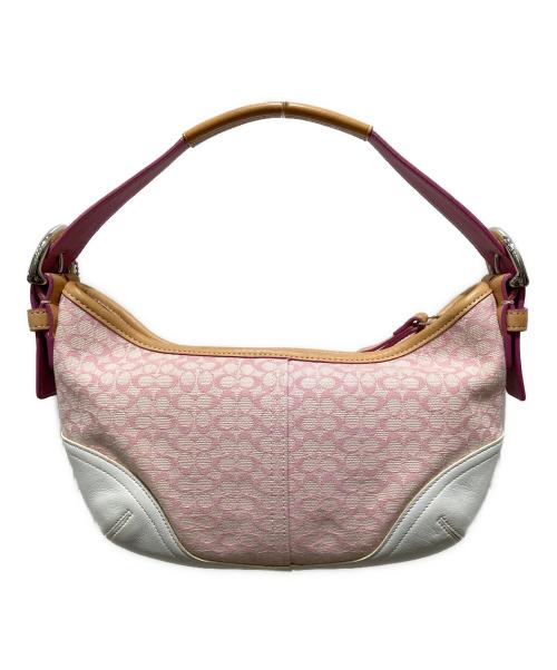 COACH（コーチ）COACH (コーチ) マイクロシグネチャーワンショルダーバッグ/Hobo Signature One Shoulder Bag ピンクの古着・服飾アイテム