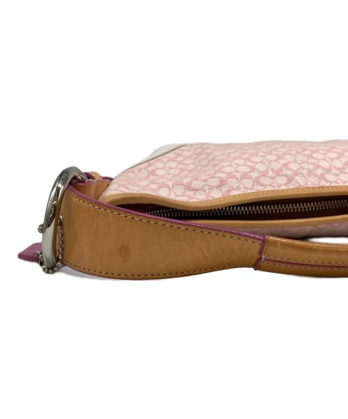 COACH（コーチ）COACH (コーチ) マイクロシグネチャーワンショルダーバッグ/Hobo Signature One Shoulder Bag ピンクの古着・服飾アイテム