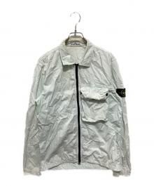 STONE ISLAND（ストーンアイランド）の古着「コットン ガーメントダイジップオーバーシャツ」｜グリーン