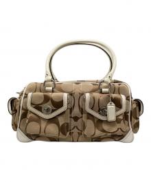 COACH（コーチ）の古着「レガシー ハンドバッグ シグネチャー」｜ブラウン