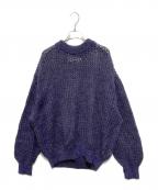 JOHN MASON SMITH×JANE SMITHジョンメイソンスミス×ジェーンスミス）の古着「5Gモヘアグリッドメッシュクルーネックニット」｜ネイビー