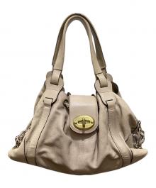 MULBERRY（マルベリー）の古着「ターンロックボストンハンドバッグ」｜ベージュ