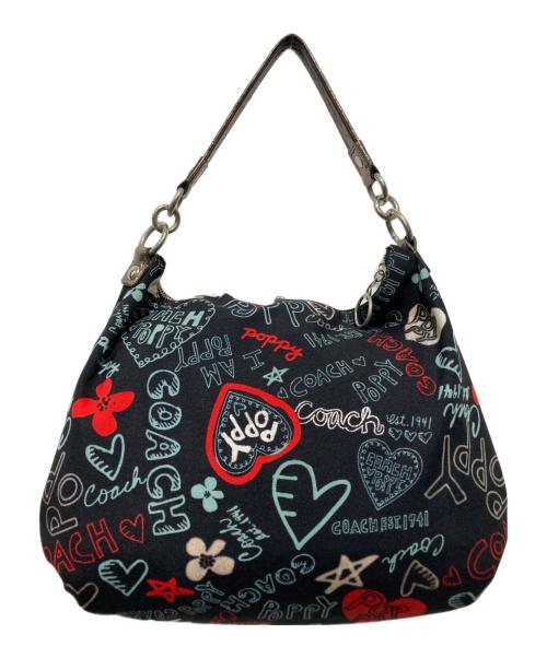 COACH（コーチ）COACH (コーチ) Poppy Graffiti Glam 2way Hobo Bag / POPPY ワンショルダー ショルダーバッグ ブラック サイズ:OneSizeの古着・服飾アイテム