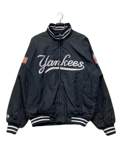 MAJESTIC ATHLETIC（マジェスティック アスレティック）MAJESTIC ATHLETIC (マジェスティック アスレティック) New York Yankees スタジャン ネイビー サイズ:Lの古着・服飾アイテム
