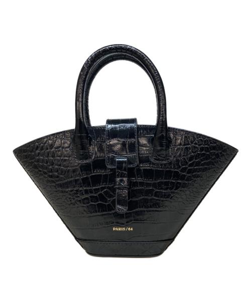 PARIS/64（パリ64）PARIS/64 (パリ64) Mini Lumiere クロコ型押し  ハンドバッグ ブラック サイズ:OneSizeの古着・服飾アイテム