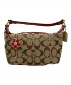 COACHコーチ）の古着「Signature Flower Applique Mini Bag」｜ブラウン