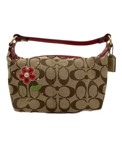 COACH（コーチ）COACH (コーチ) Signature Flower Applique Mini Bag ブラウンの古着・服飾アイテム
