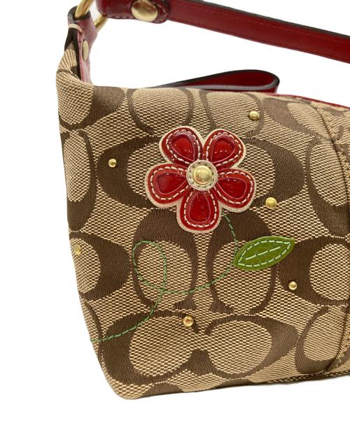 COACH（コーチ）COACH (コーチ) Signature Flower Applique Mini Bag ブラウンの古着・服飾アイテム