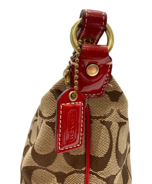 COACH（コーチ）COACH (コーチ) Signature Flower Applique Mini Bag ブラウンの古着・服飾アイテム