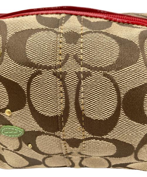 COACH（コーチ）COACH (コーチ) Signature Flower Applique Mini Bag ブラウンの古着・服飾アイテム