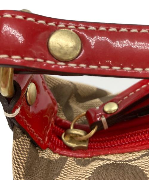 COACH（コーチ）COACH (コーチ) Signature Flower Applique Mini Bag ブラウンの古着・服飾アイテム