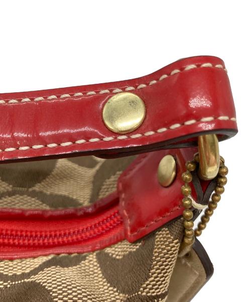 COACH（コーチ）COACH (コーチ) Signature Flower Applique Mini Bag ブラウンの古着・服飾アイテム