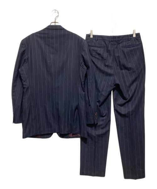 AZZURRO（アズーロ）AZZURRO (アズーロ) Ermenegildo Zegna (エルメネジルド・ゼニア) 3ピースストライプスーツ ネイビー サイズ:44の古着・服飾アイテム