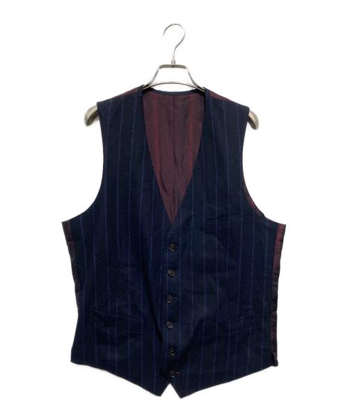 AZZURRO（アズーロ）AZZURRO (アズーロ) Ermenegildo Zegna (エルメネジルド・ゼニア) 3ピースストライプスーツ ネイビー サイズ:44の古着・服飾アイテム