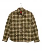 THE BOY HAS NO PATIENCEザボーイハズノーパティエンス）の古着「BLOOD MOON NIGHT HOT DIAMOND SHIRT」｜ブラウン