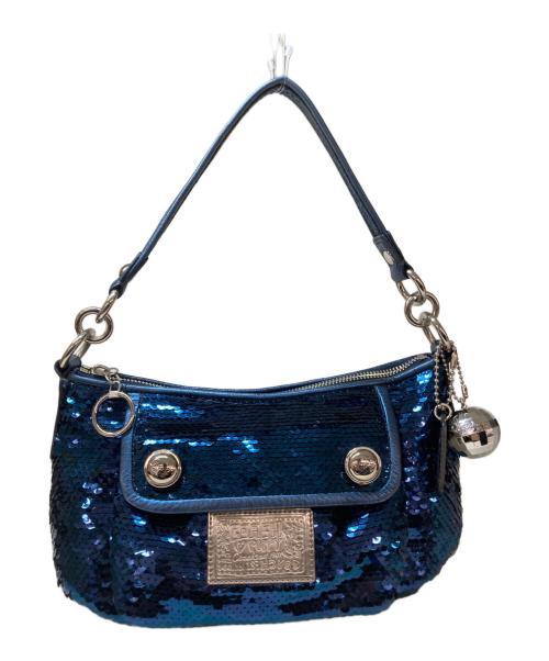 COACH（コーチ）COACH (コーチ) スパンコール2WAYバッグ ブルーの古着・服飾アイテム