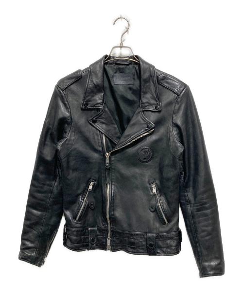 ALL SAINTS（オールセインツ）ALL SAINTS (オールセインツ) シワ加工シープレザー ダブルライダース ブラック サイズ:Ｓの古着・服飾アイテム