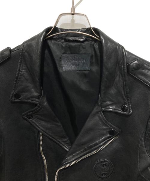 ALL SAINTS（オールセインツ）ALL SAINTS (オールセインツ) シワ加工シープレザー ダブルライダース ブラック サイズ:Ｓの古着・服飾アイテム