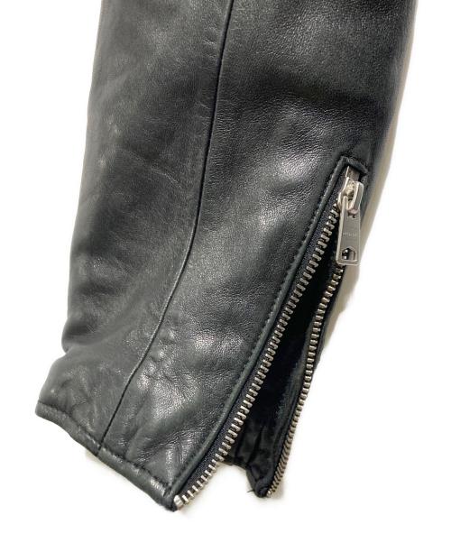 ALL SAINTS（オールセインツ）ALL SAINTS (オールセインツ) シワ加工シープレザー ダブルライダース ブラック サイズ:Ｓの古着・服飾アイテム