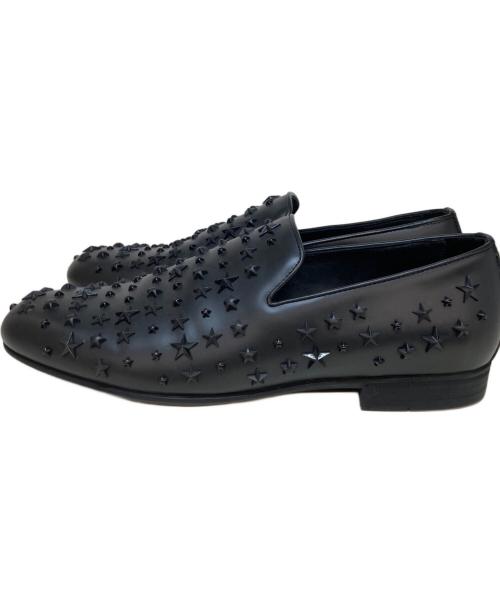 JIMMY CHOO（ジミーチュウ）JIMMY CHOO (ジミーチュウ) スタースタッズスリッポン ブラック サイズ:43の古着・服飾アイテム
