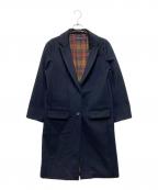 FRED PERRYフレッドペリー）の古着「裏チェックチェスターコート」｜ネイビー